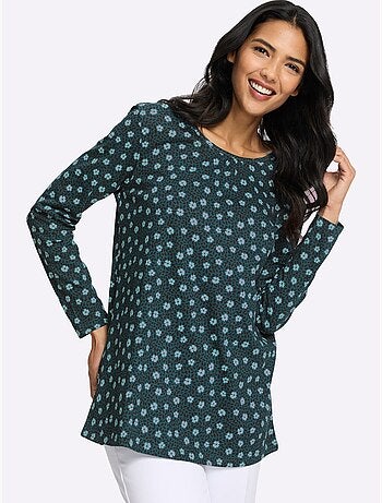T-shirt long coupe en a affinante - taille standard - moda vilona