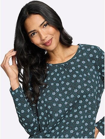 T-shirt long coupe en a affinante - taille standard - moda vilona