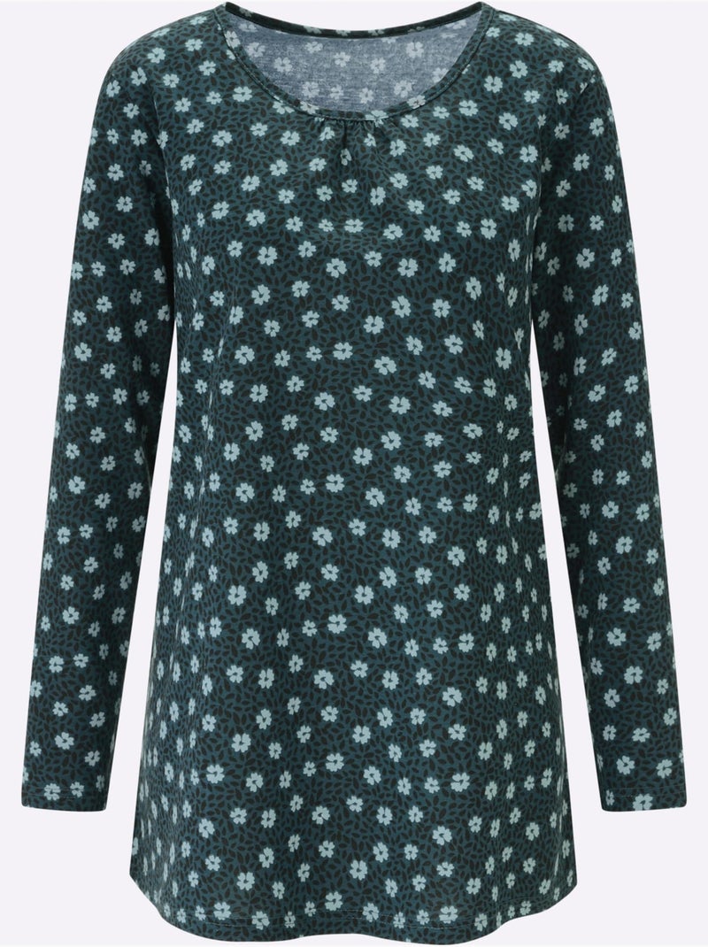 T-shirt long coupe en a affinante - taille standard - moda vilona Bleu pétrole - Kiabi