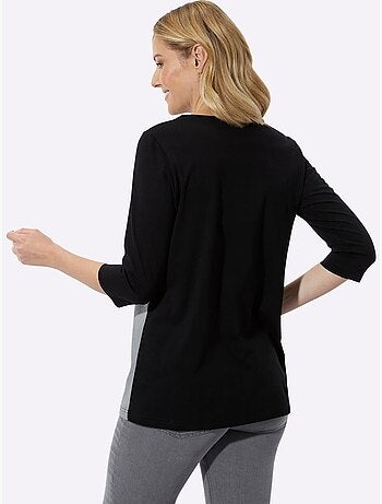 T-shirt long coupe en a affinante - taille standard - moda vilona