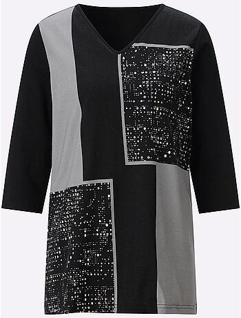 T-shirt long coupe en a affinante - taille standard - moda vilona