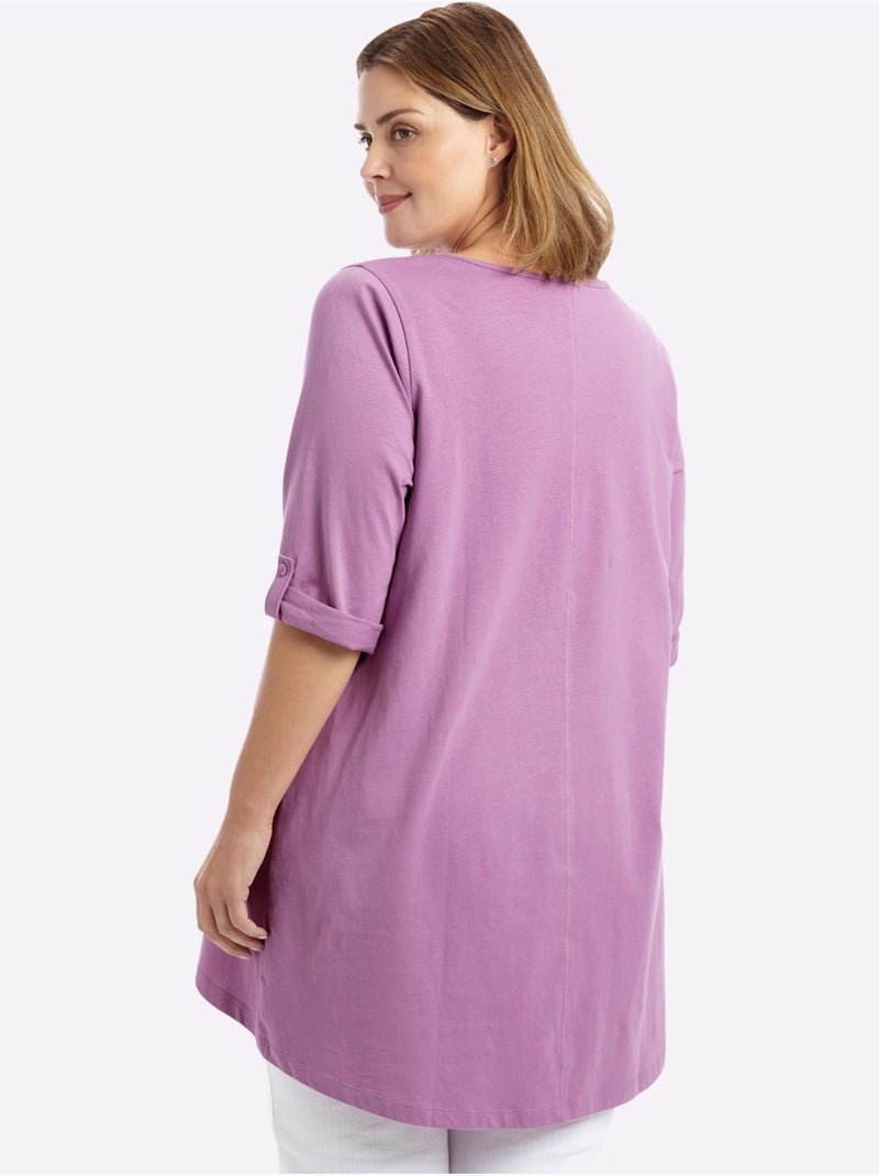 T-shirt Long Coupe évasée - Taille Standard - Sheego Rose - Kiabi