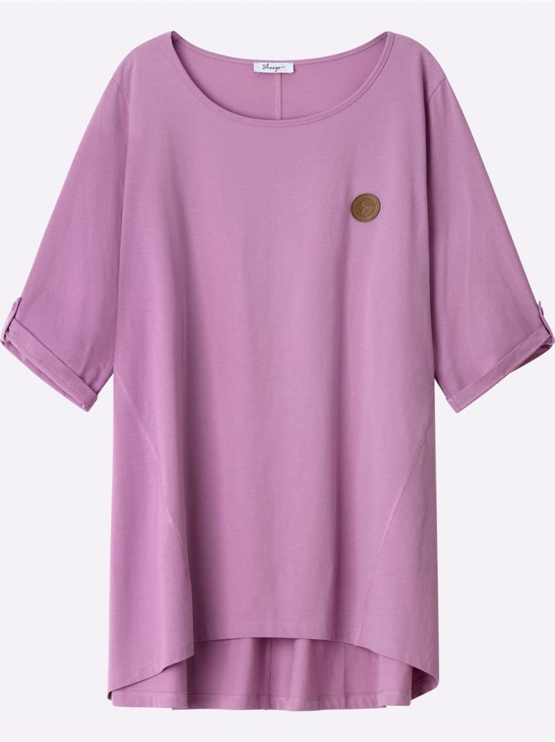 T-shirt Long Coupe évasée - Taille Standard - Sheego Rose - Kiabi