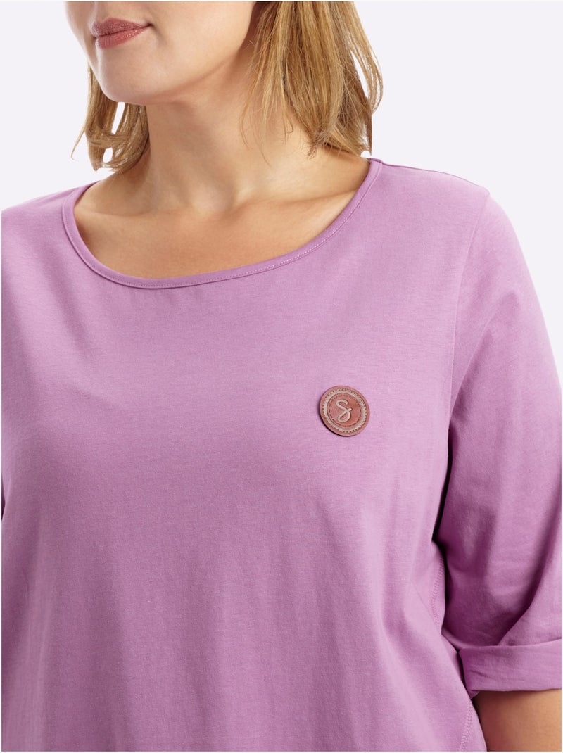 T-shirt Long Coupe évasée - Taille Standard - Sheego Rose - Kiabi