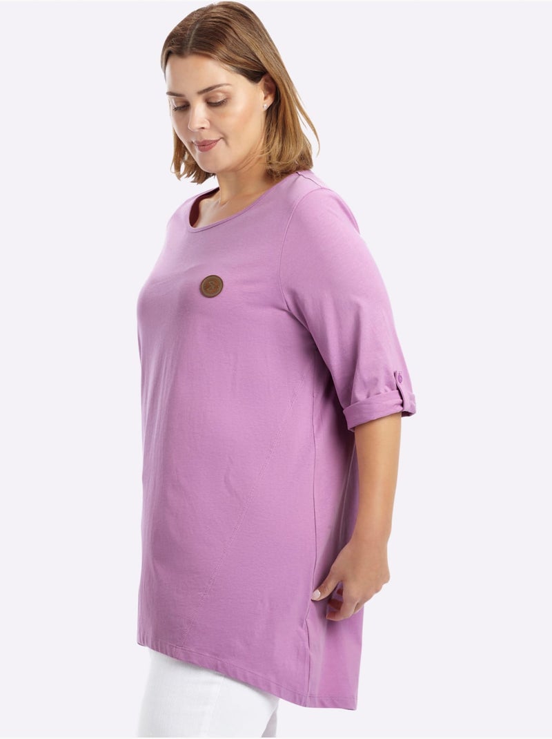 T-shirt Long Coupe évasée - Taille Standard - Sheego Rose - Kiabi