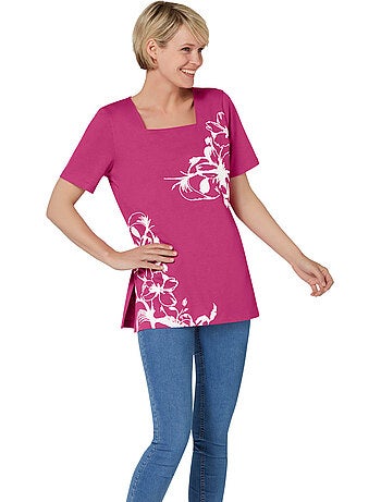 T-shirt Long Coupe Longue Affinante - Taille Standard - Moda Vilona