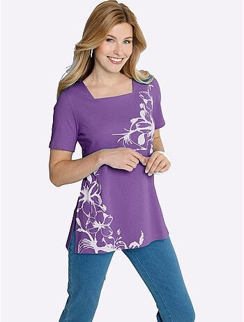 T-shirt Long Coupe Longue Affinante - Taille Standard - Moda Vilona