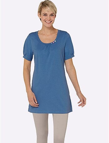 T-shirt long coupe longue affinante - taille standard - moda vilona