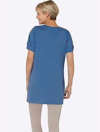 T-shirt long coupe longue affinante - taille standard - moda vilona