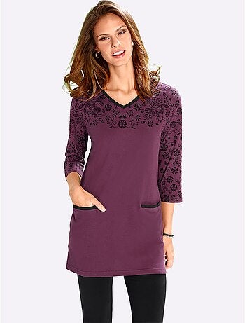 T-shirt long coupe longue affinante - taille standard - moda vilona