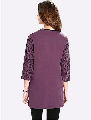 T-shirt long coupe longue affinante - taille standard - moda vilona