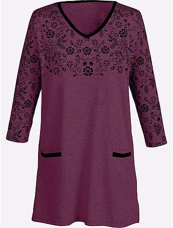 T-shirt long coupe longue affinante - taille standard - moda vilona