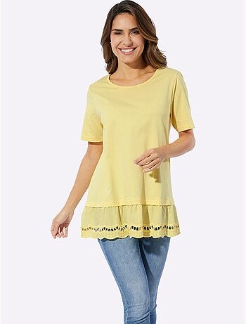 T-shirt Long Coupe Longue Affinante - Taille Standard - Moda Vilona