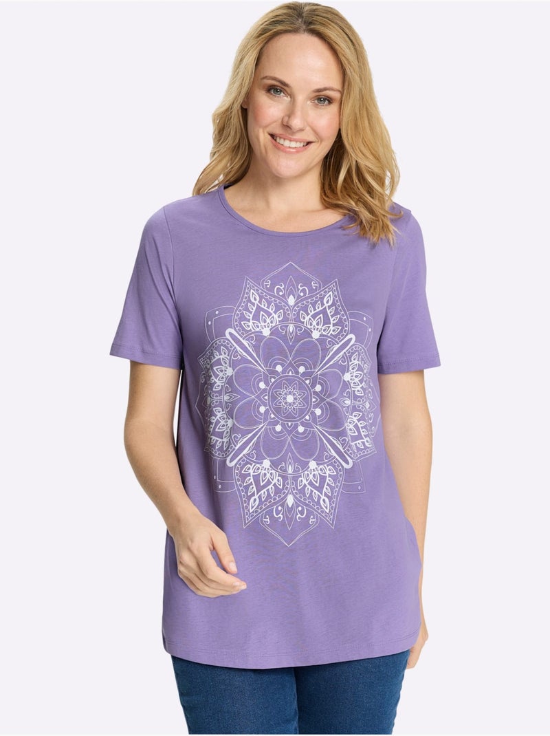 T-shirt Long Coupe Longue Affinante - Taille Standard - Moda Vilona Lavande - Kiabi