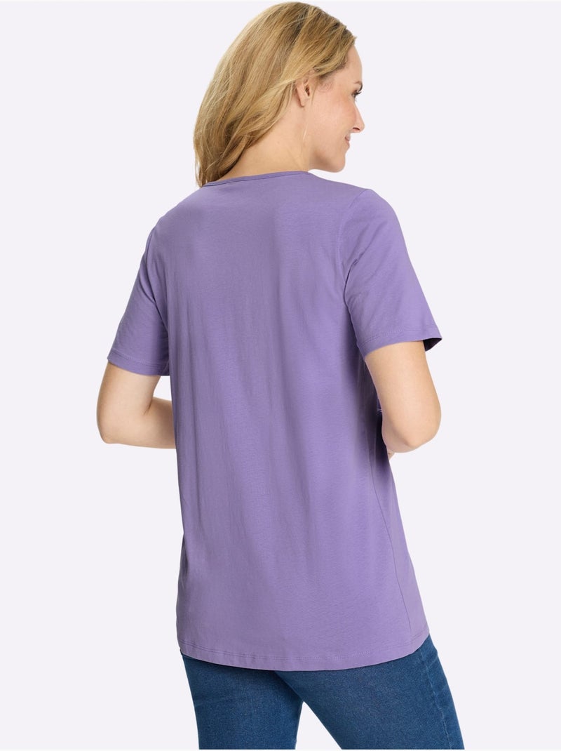 T-shirt Long Coupe Longue Affinante - Taille Standard - Moda Vilona Lavande - Kiabi