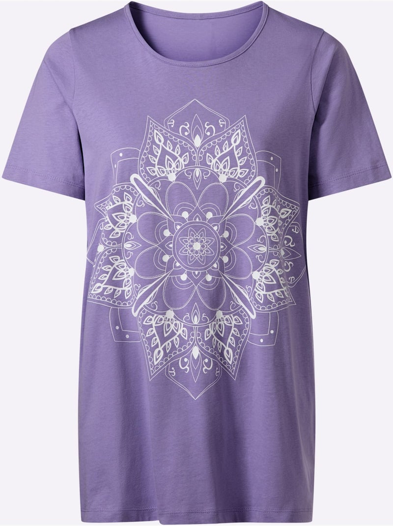 T-shirt Long Coupe Longue Affinante - Taille Standard - Moda Vilona Lavande - Kiabi