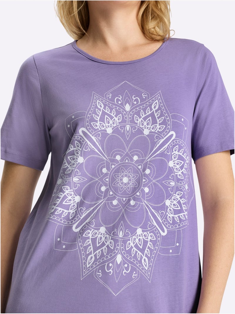 T-shirt Long Coupe Longue Affinante - Taille Standard - Moda Vilona Lavande - Kiabi