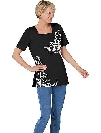T-shirt Long Coupe Longue Affinante - Taille Standard - Moda Vilona