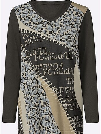 T-shirt long coupe longue affinante - taille standard - moda vilona