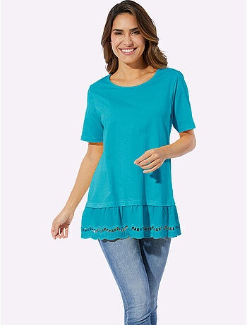 T-shirt Long Coupe Longue Affinante - Taille Standard - Moda Vilona