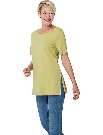 T-shirt Long Coupe Longue Et Dissimulante - Taille Standard - Moda Vilona