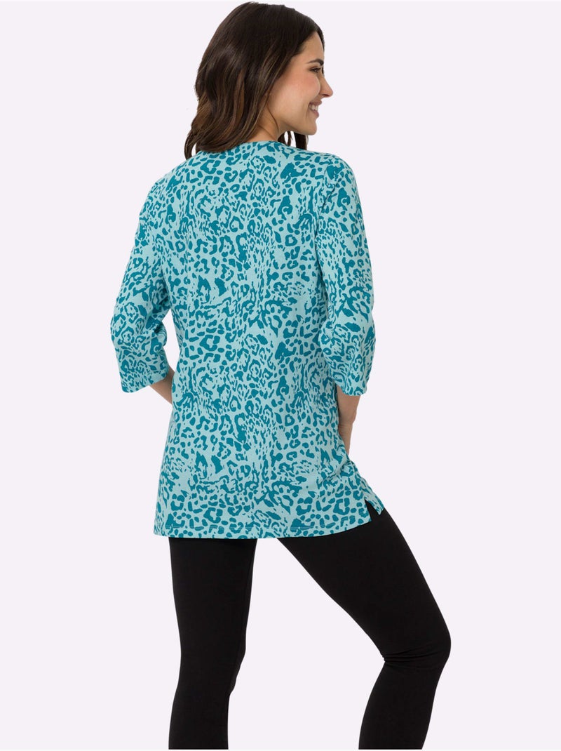 T-shirt Long Coupe Longue Tendance - Taille Standard - Moda Vilona Bleu marine - Kiabi
