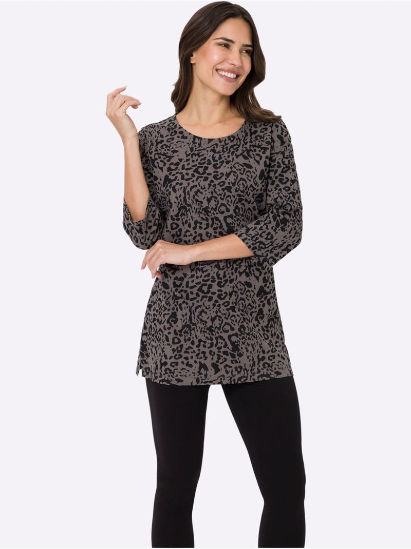 T-shirt Long Coupe Longue Tendance - Taille Standard - Moda Vilona gris anthracite - Kiabi