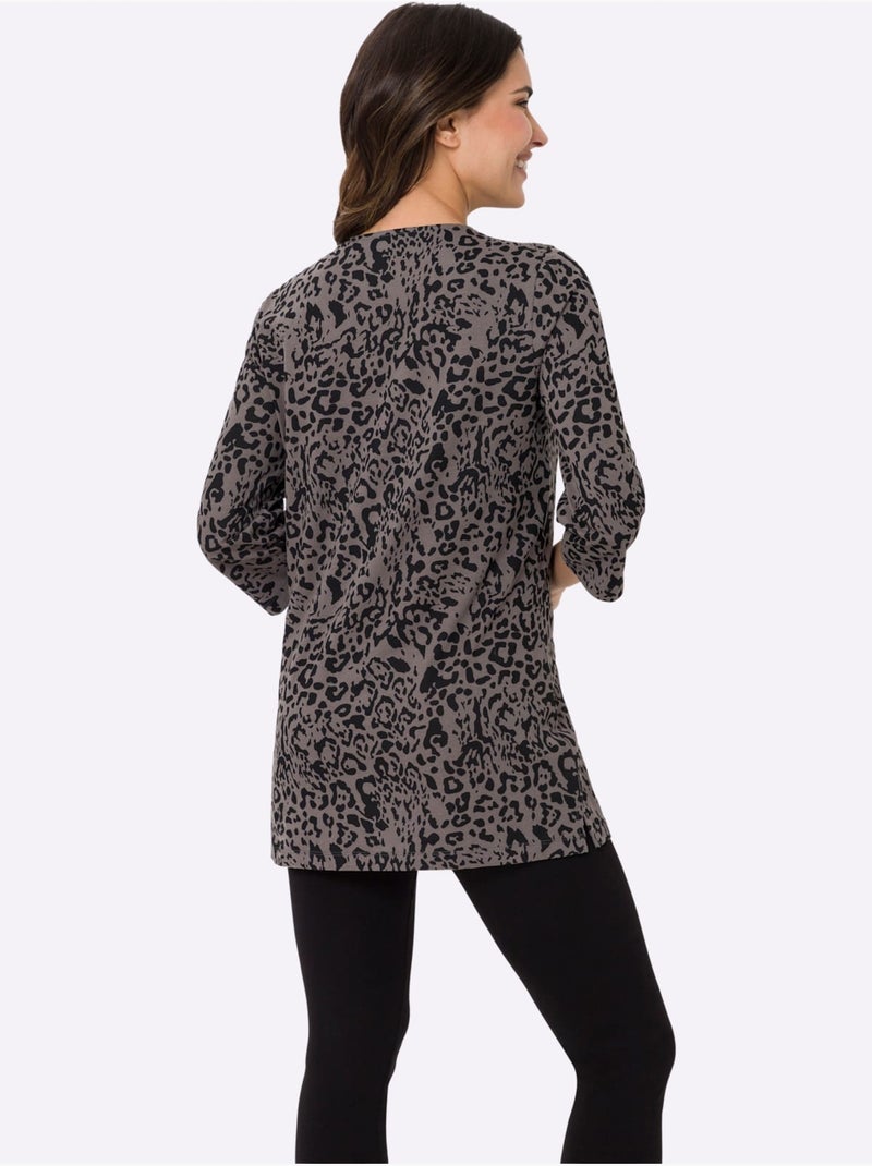 T-shirt Long Coupe Longue Tendance - Taille Standard - Moda Vilona gris anthracite - Kiabi