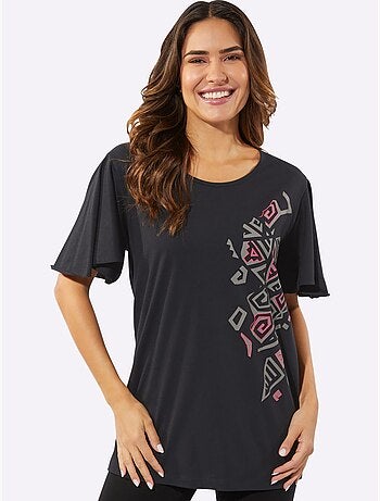 T-shirt Long Coupe Longue Tendance - Taille Standard - Moda Vilona