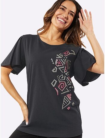 T-shirt Long Coupe Longue Tendance - Taille Standard - Moda Vilona
