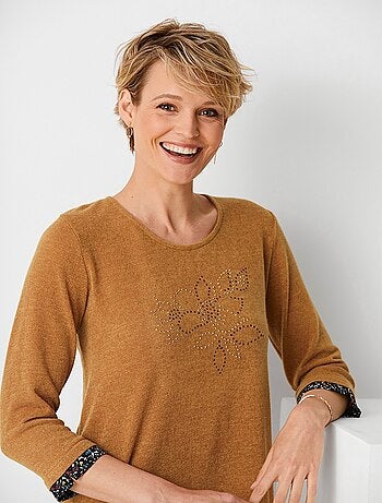 T-shirt long effet 2 en 1 fantaisie