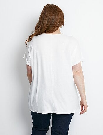 T-shirt long évasé dentelle