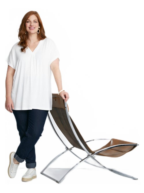 T-shirt long évasé dentelle - Kiabi