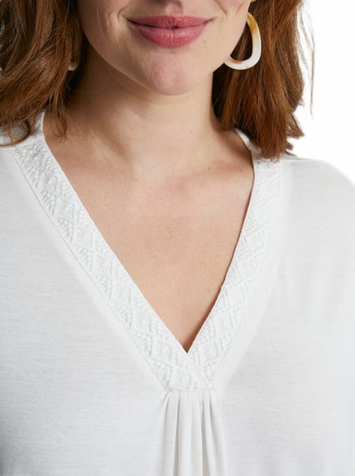 T-shirt long évasé dentelle - Kiabi