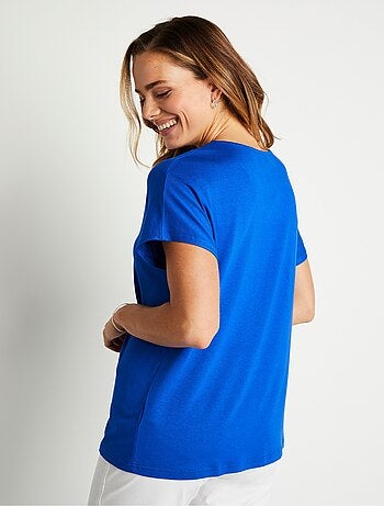 T-shirt long évasé dentelle