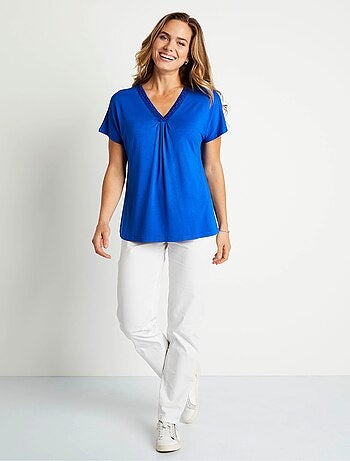 T-shirt long évasé dentelle