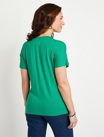 T-shirt long évasé dentelle