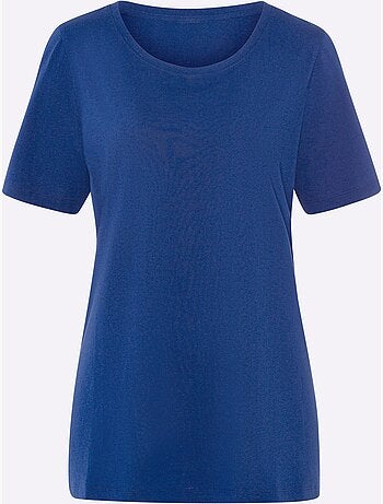 T-shirt long avec encolure ronde et fentes latérales - Taille standard - Moda Vilona
