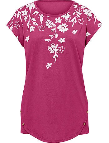 T-shirt Long Finition De L'ourlet Tendance - Taille Standard - Moda Vilona