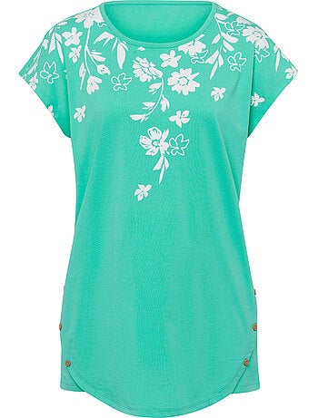 T-shirt Long Finition De L'ourlet Tendance - Taille Standard - Moda Vilona