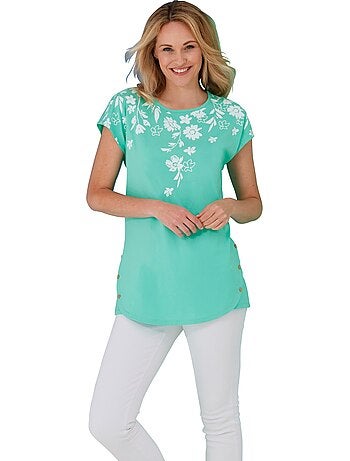 T-shirt Long Finition De L'ourlet Tendance - Taille Standard - Moda Vilona