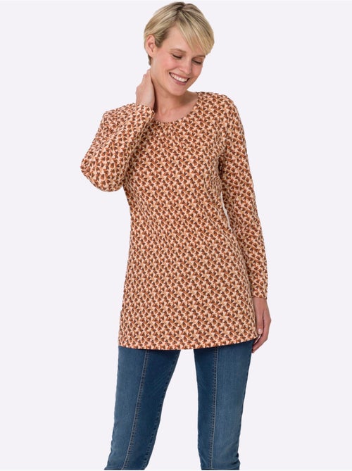 T-shirt long fronce légère à l'encolure - taille standard - moda vilona - Kiabi T-shirt long fronce légère à l'encolure - taille standard - moda vilona - Kiabi