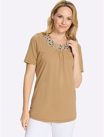 T-shirt Long Imprimé Animal - Taille Standard - Moda Vilona