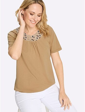 T-shirt Long Imprimé Animal - Taille Standard - Moda Vilona