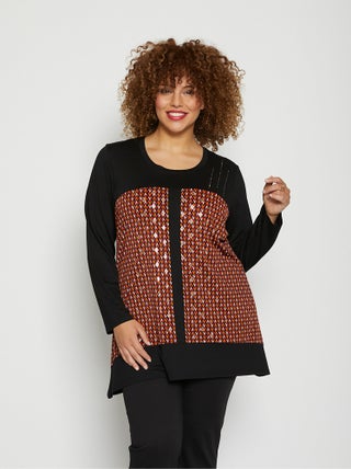 T-shirt long imprimé fantaisie