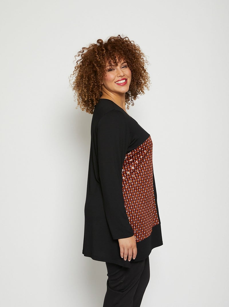 T-shirt long imprimé fantaisie Rouge bordeaux - Kiabi