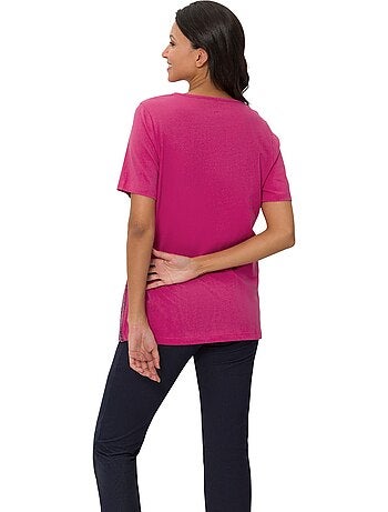 T-shirt Long Imprimé Graphique - Taille Standard - Moda Vilona