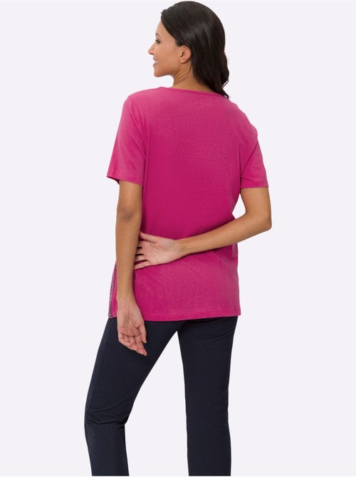 T-shirt Long Imprimé Graphique - Taille Standard - Moda Vilona - Kiabi