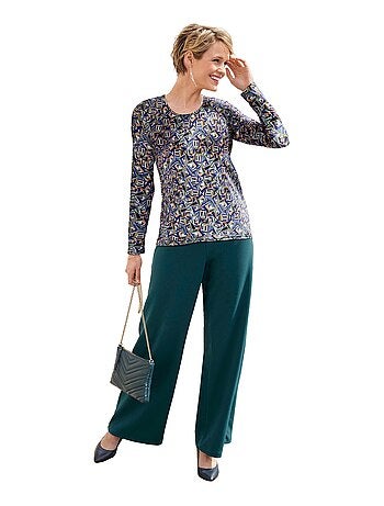 T-shirt long imprimé maille douce