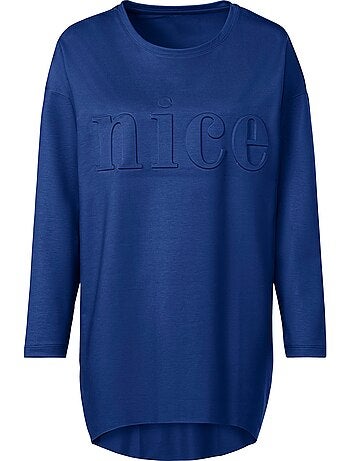 T-shirt Long Inscription Tendance - Taille Standard - helline